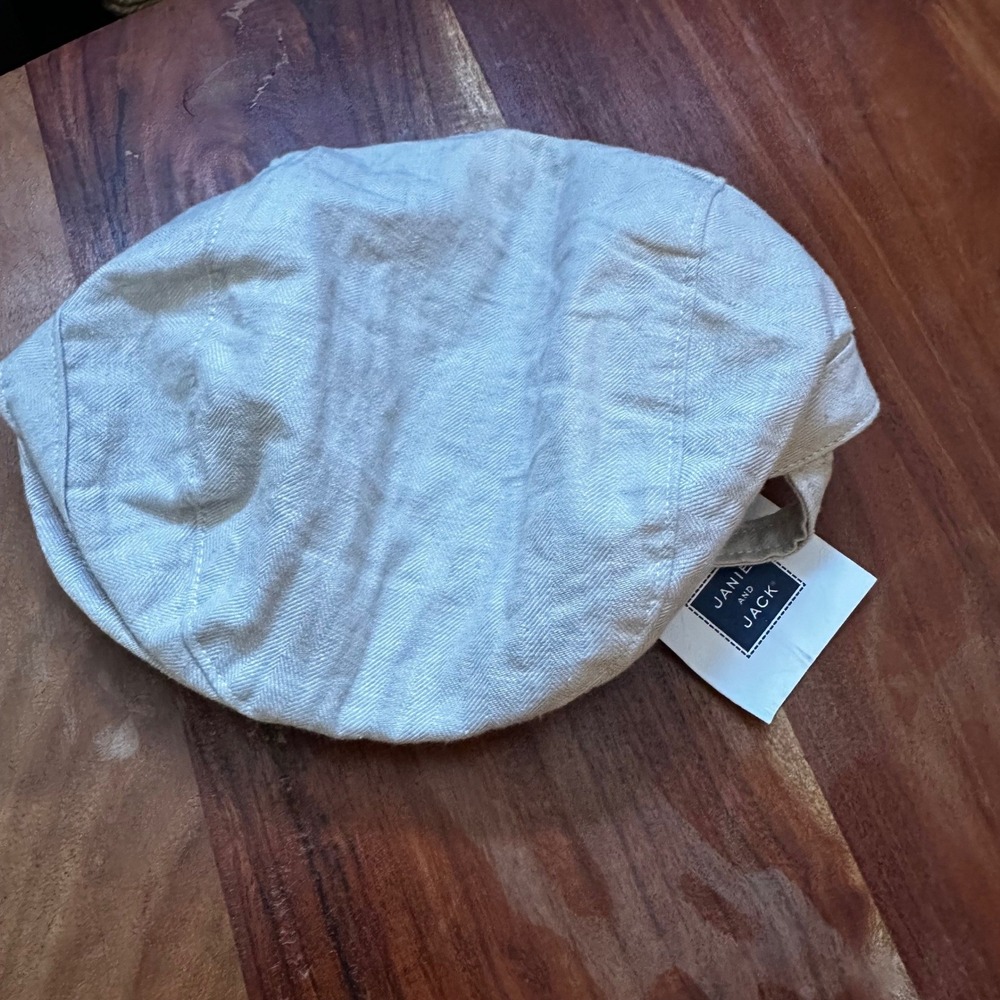 Janie and Jack Baby Boys Neutral Linen Blend Cap Hat 12-18 Months Preppy